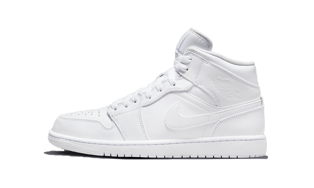 Jordan 1 Mid Triple White