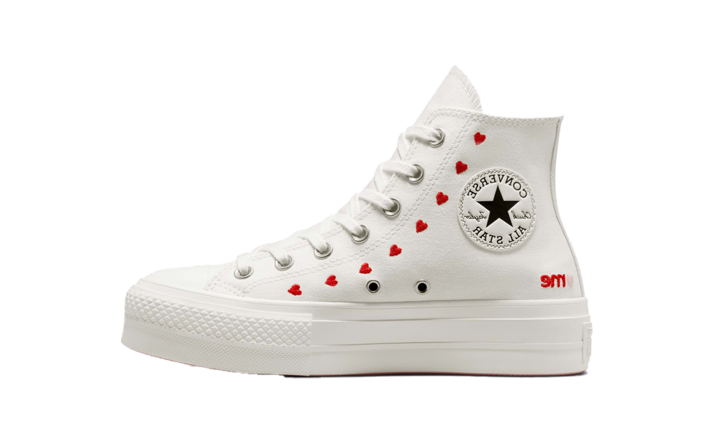 Converse Chuck Taylor All Star Lift Hi White Red