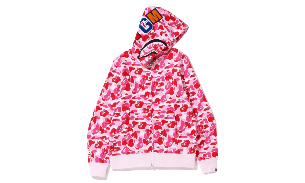 BAPE ABC Camo Shark Full Zip Hoodie Pink