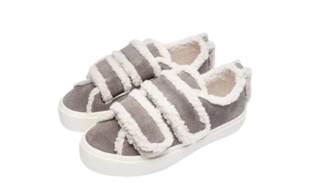inuikii shearling low velcro grey