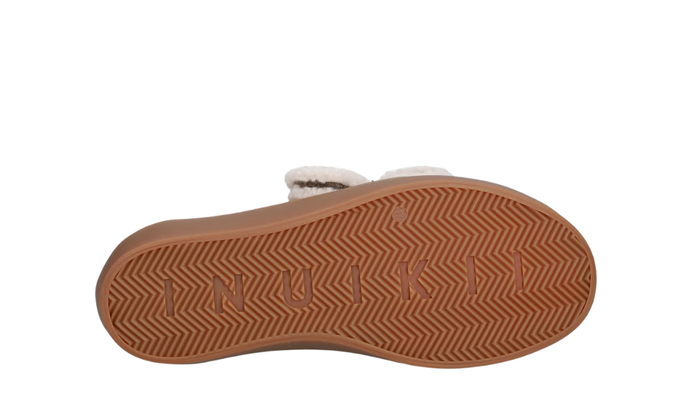 Inuikii Shearling Low Velcro Buckle Taupe