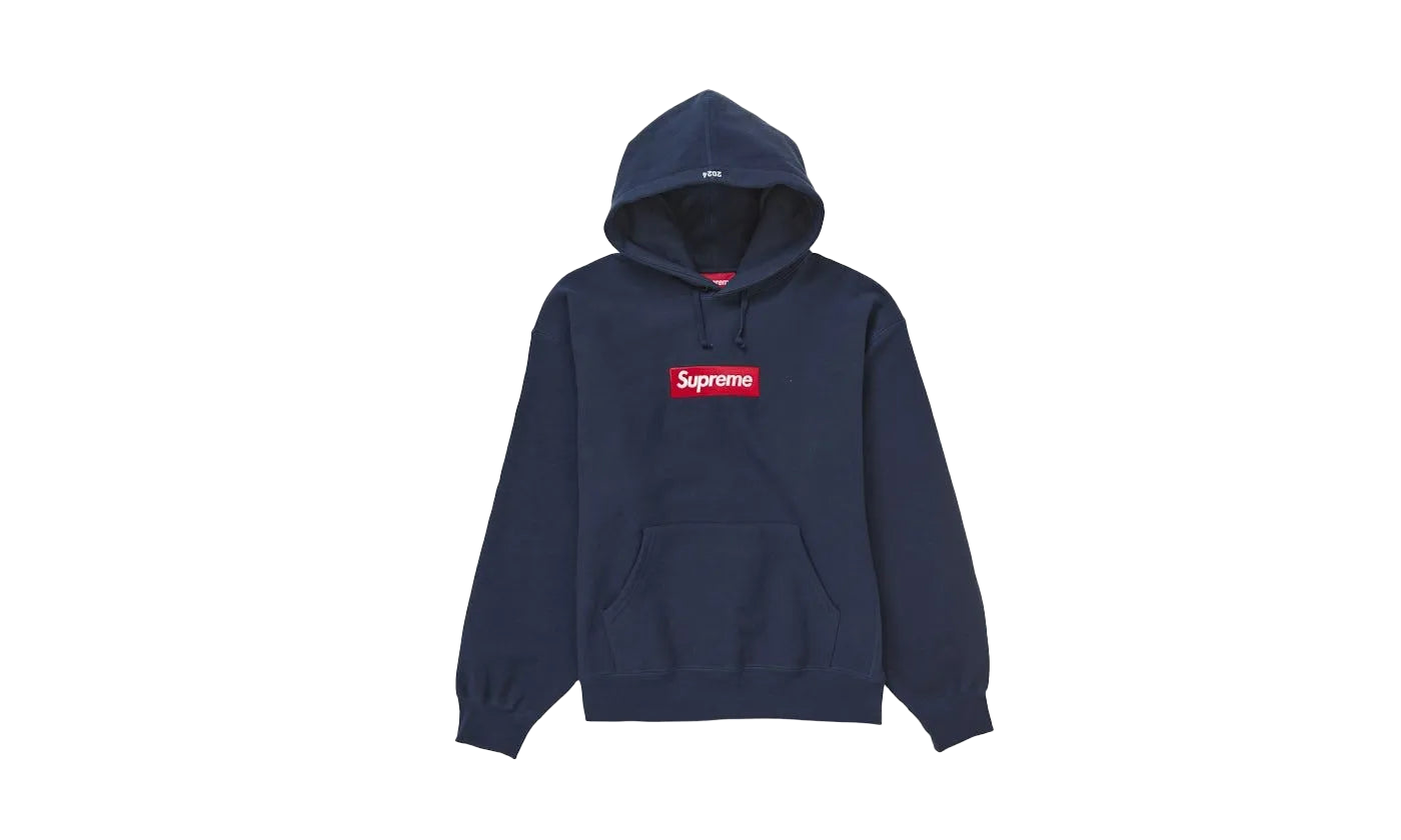 Supreme Box Logo Hooded Sweatshirt Navy