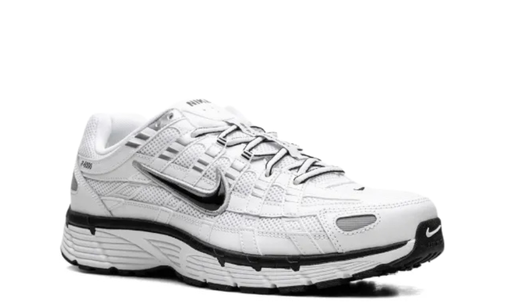 Nike P-6000 White Metallic Silver Black