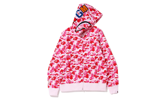 BAPE ABC Camo Shark Full Zip Hoodie Pink