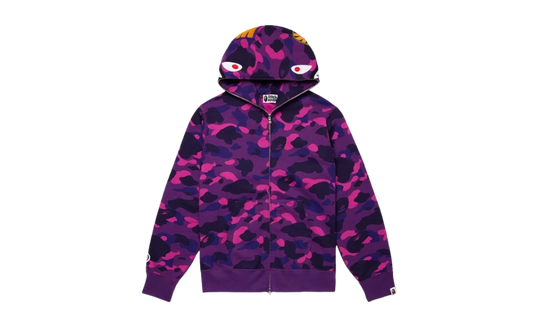 BAPE Color Camo Shark Full Zip Hoodie Purple