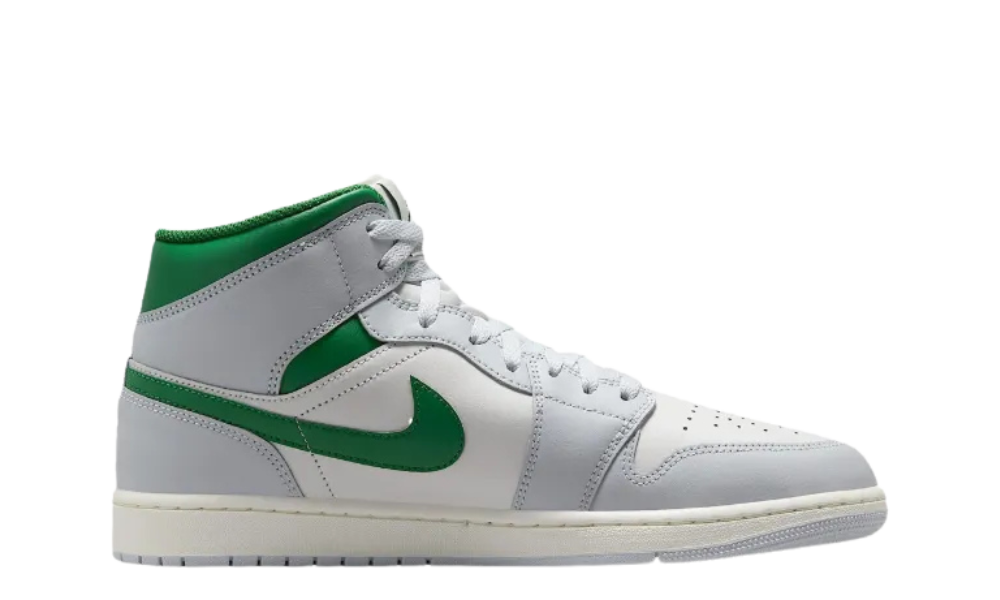 Air Jordan 1 Mid White Pure Platinum Pine Green