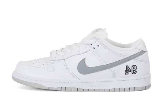 Nike SB Dunk Low Supreme 94 White Metallic Silver
