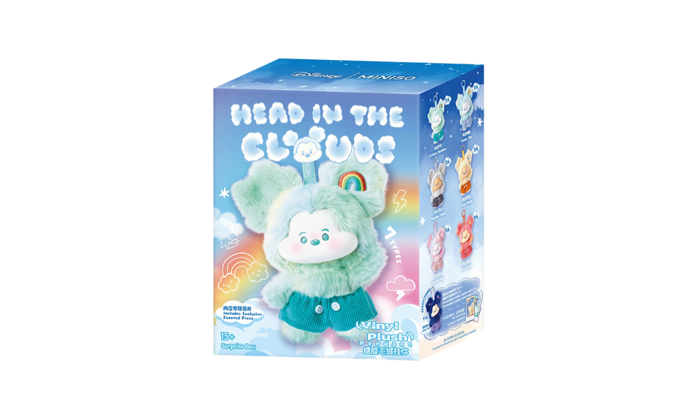 Miniso Disney Mickey Head In Clouds Vinyl Plush Pendant Single Blind Box