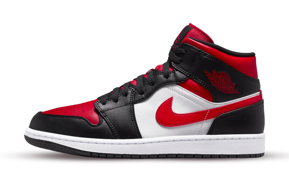 Air Jordan 1 Mid Alternate Bred Toe Fire Red