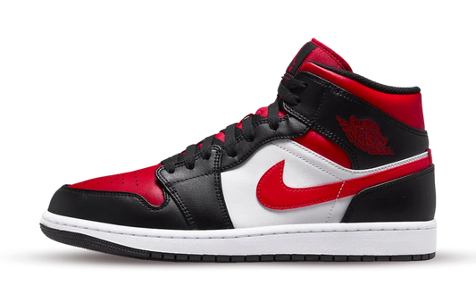 Air Jordan 1 Mid Alternate Bred Toe Fire Red