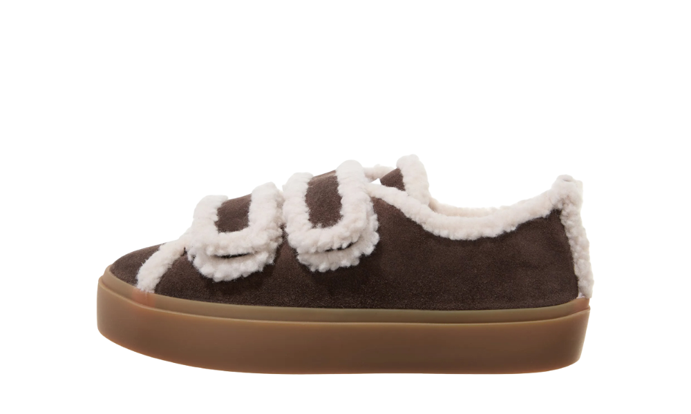 inuikii shearling low velcro dark brown
