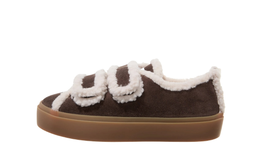 inuikii shearling low velcro dark brown