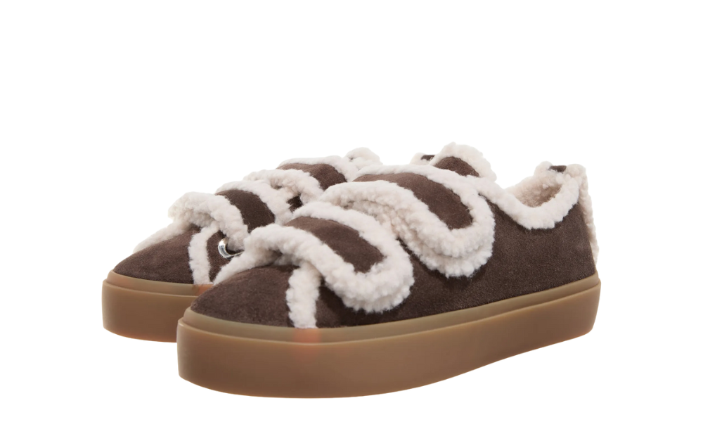 inuikii shearling low velcro dark brown