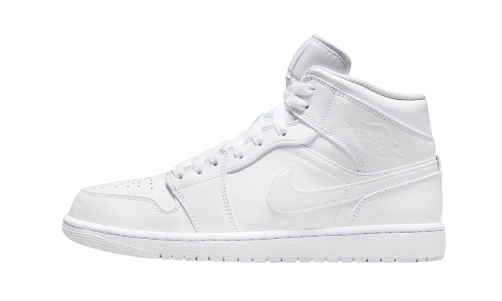 Jordan 1 Mid Triple White