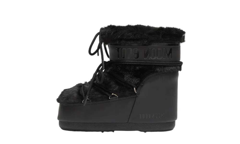 Moon Boot Icon Low Faux Fur Black