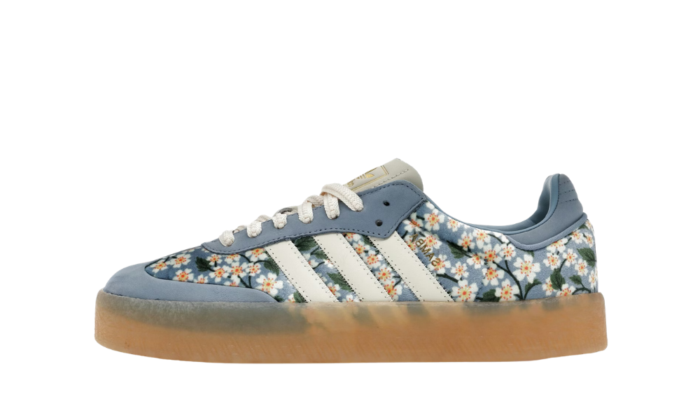 adidas Sambae Liberty London Floral Embroidery Blue Cream White