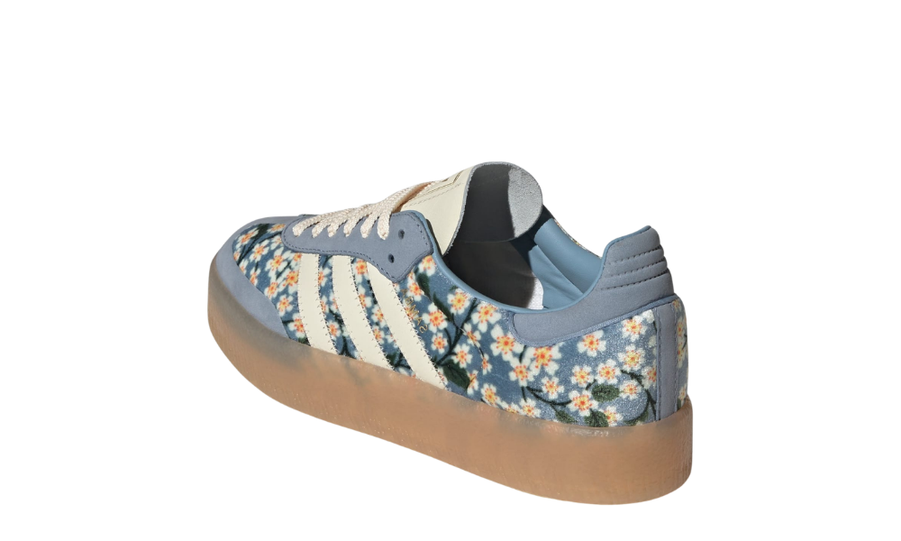 adidas Sambae Liberty London Floral Embroidery Blue Cream White