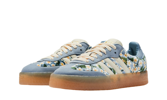 adidas Sambae Liberty London Floral Embroidery Blue Cream White