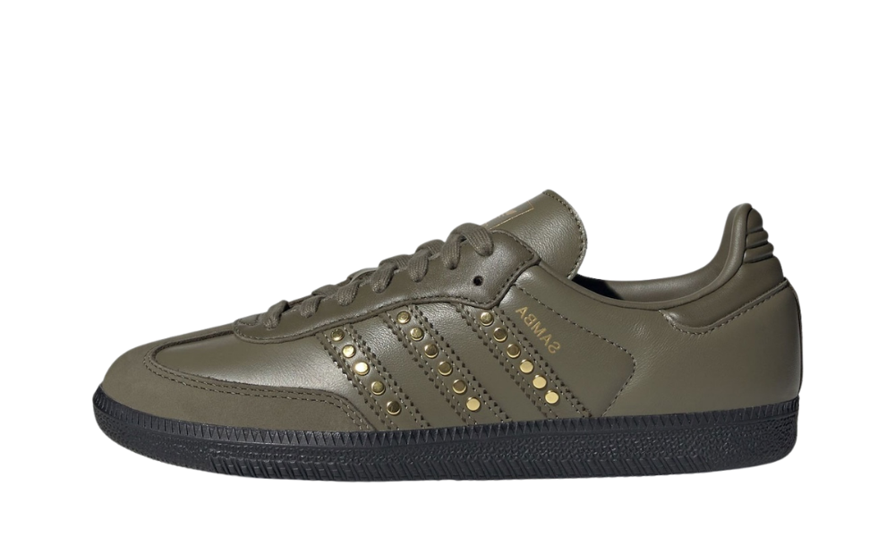 adidas Samba OG Studded Stripes Dark Khaki Black