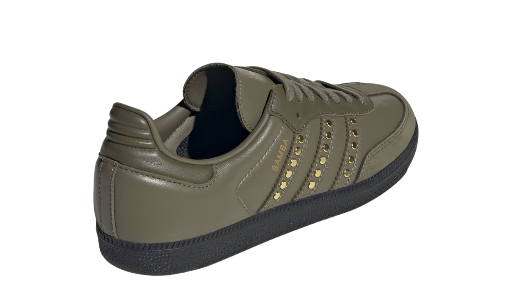 adidas Samba OG Studded Stripes Dark Khaki Black
