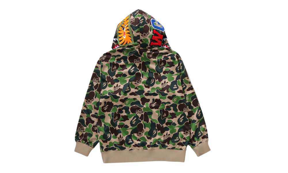 adidas x BAPE Relaxed Fit Track Camo Shark Full Zip Hoodie Green