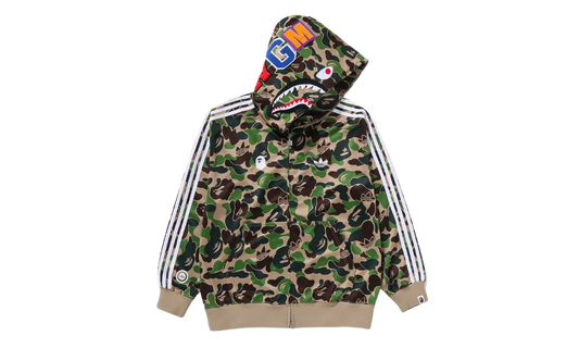 adidas x BAPE Relaxed Fit Track Camo Shark Full Zip Hoodie Green