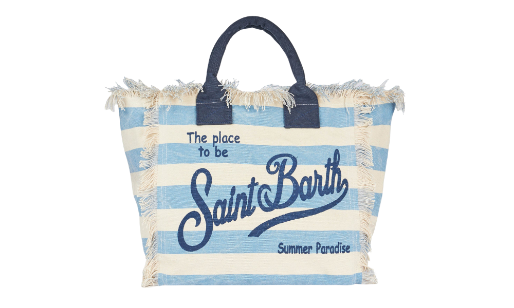MC2 Saint Barth Vanity Vertical Stripes Pop Blue Bag