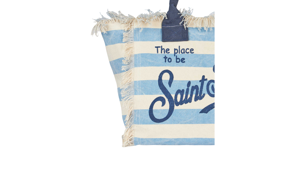 MC2 Saint Barth Vanity Vertical Stripes Pop Blue Bag