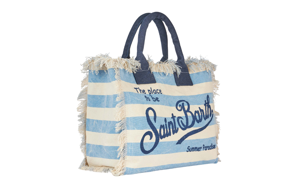 MC2 Saint Barth Vanity Vertical Stripes Pop Blue Bag
