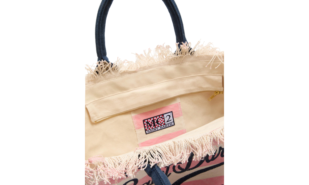 MC2 Saint Barth Vanity Stripes Pop Pink Bag