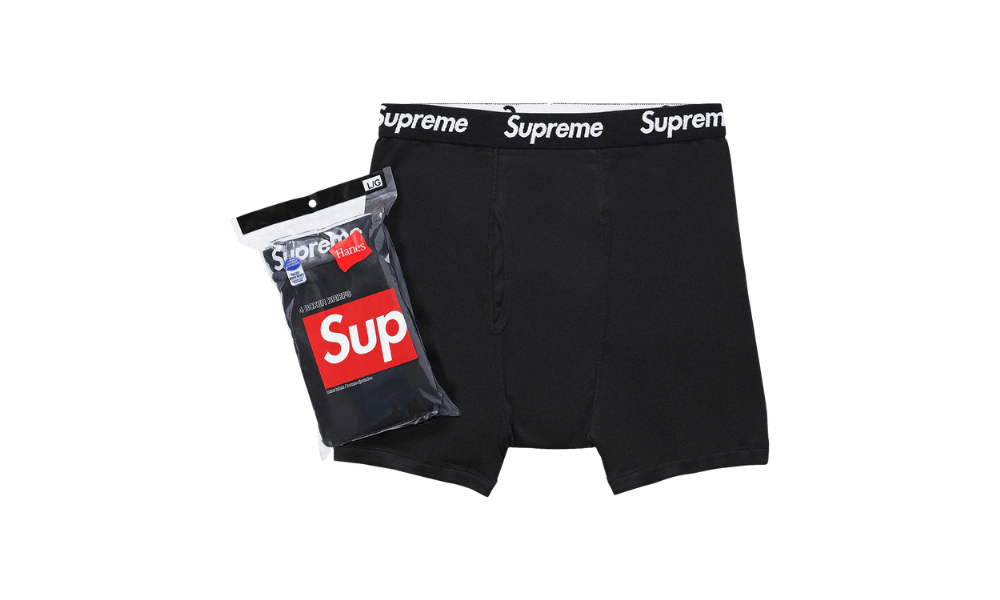 Supreme Hanes Boxer Briefs (4 Pack) Black