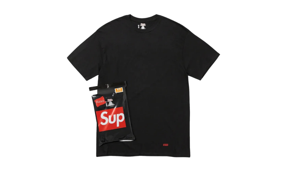 Supreme Hanes Tagless Tees (3 Pack) Black