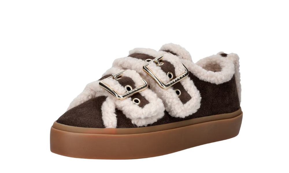 Inuikii Shearling Low Velcro Buckle Brown