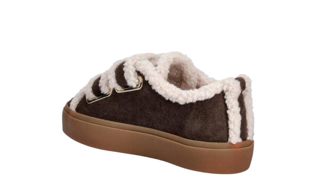 Inuikii Shearling Low Velcro Buckle Brown