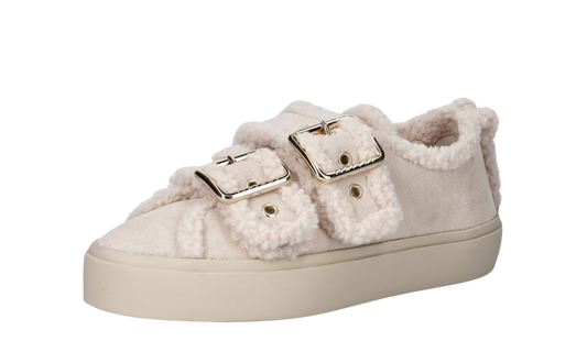 Inuikii Shearling Low Velcro Buckle Beige