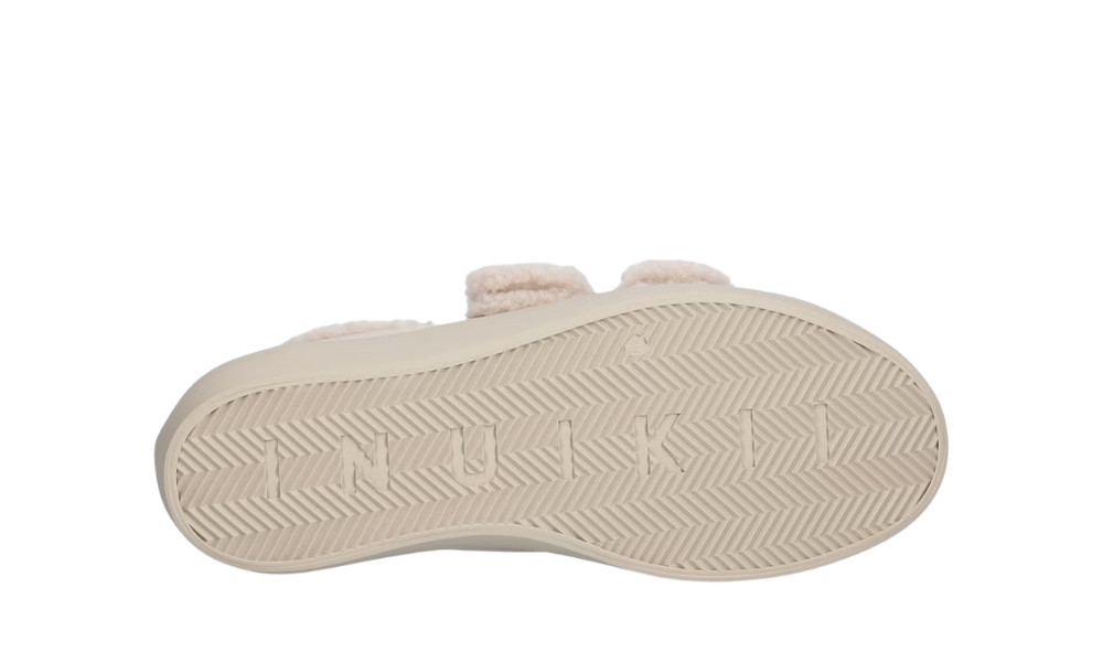 Inuikii Shearling Low Velcro Buckle Beige