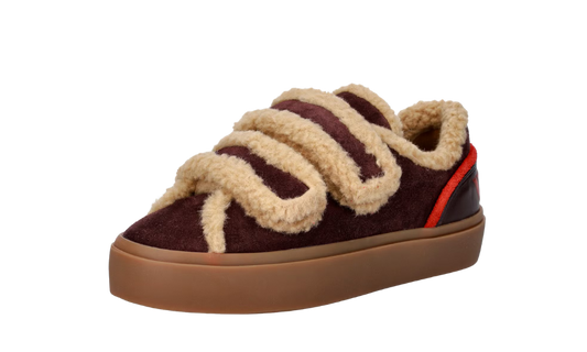 Inuikii Lila Shearling Low Velcro Burgundy