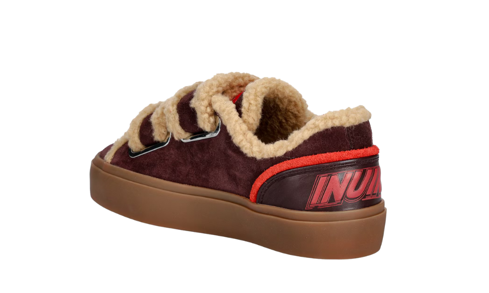 Inuikii Lila Shearling Low Velcro Burgundy