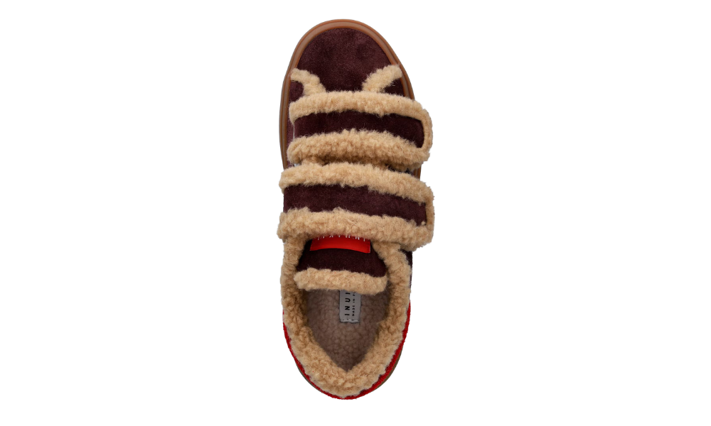 Inuikii Lila Shearling Low Velcro Burgundy
