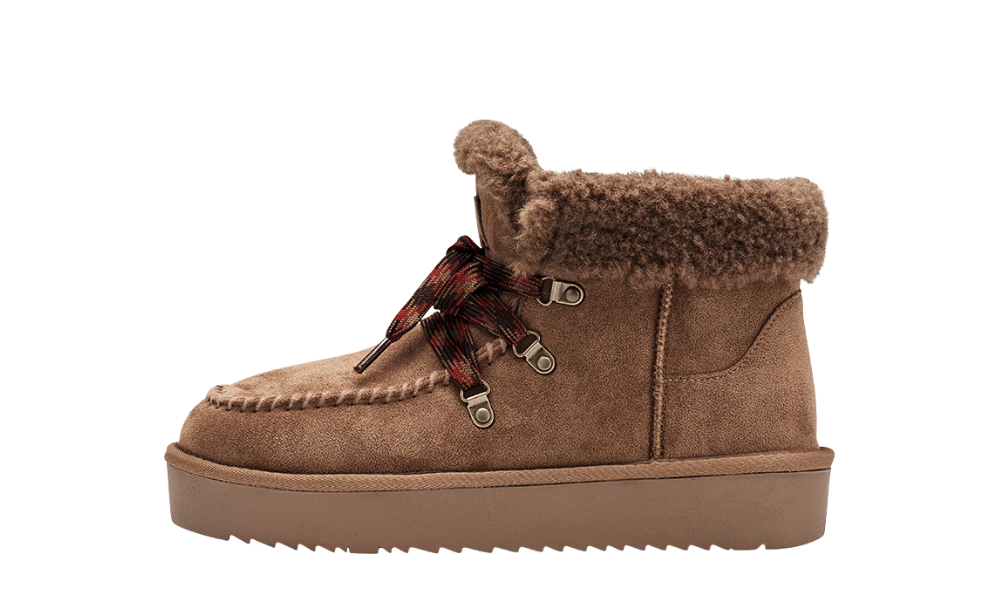 Esprit Pitera Lace Up Mid Cow Suede Cognac