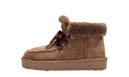 Esprit Pitera Lace Up Mid Cow Suede Cognac
