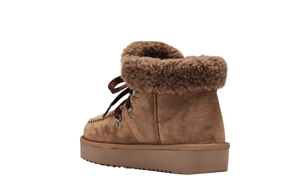 Esprit Pitera Lace Up Mid Cow Suede Cognac
