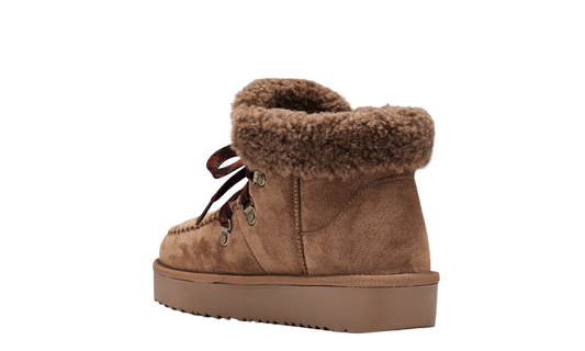 Esprit Pitera Lace Up Mid Cow Suede Cognac