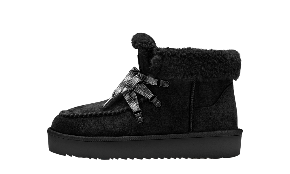 Esprit Pitera Lace Up Mid Cow Suede Black