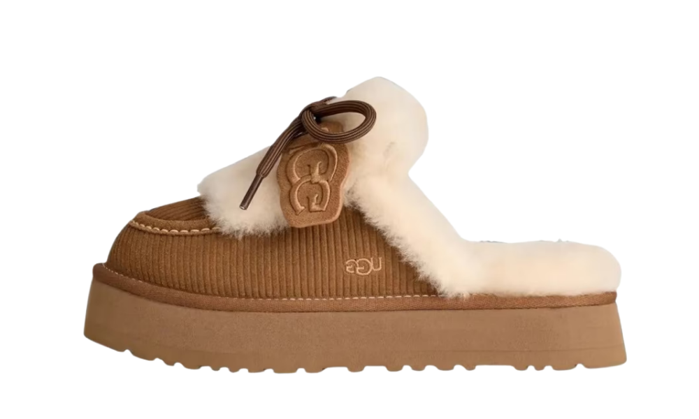 UGG Disquette Heritage Platform Mules Chestnut
