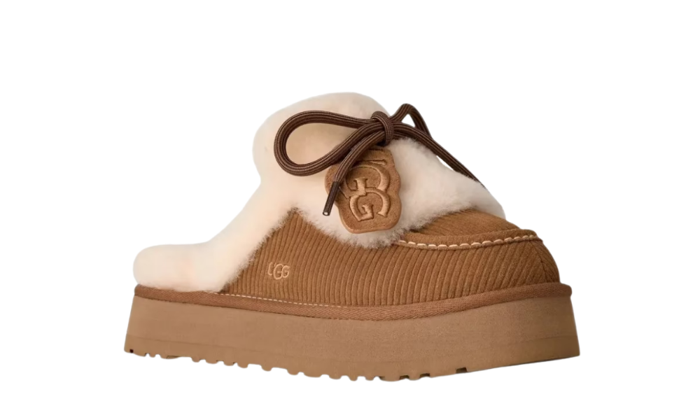 UGG Disquette Heritage Platform Mules Chestnut