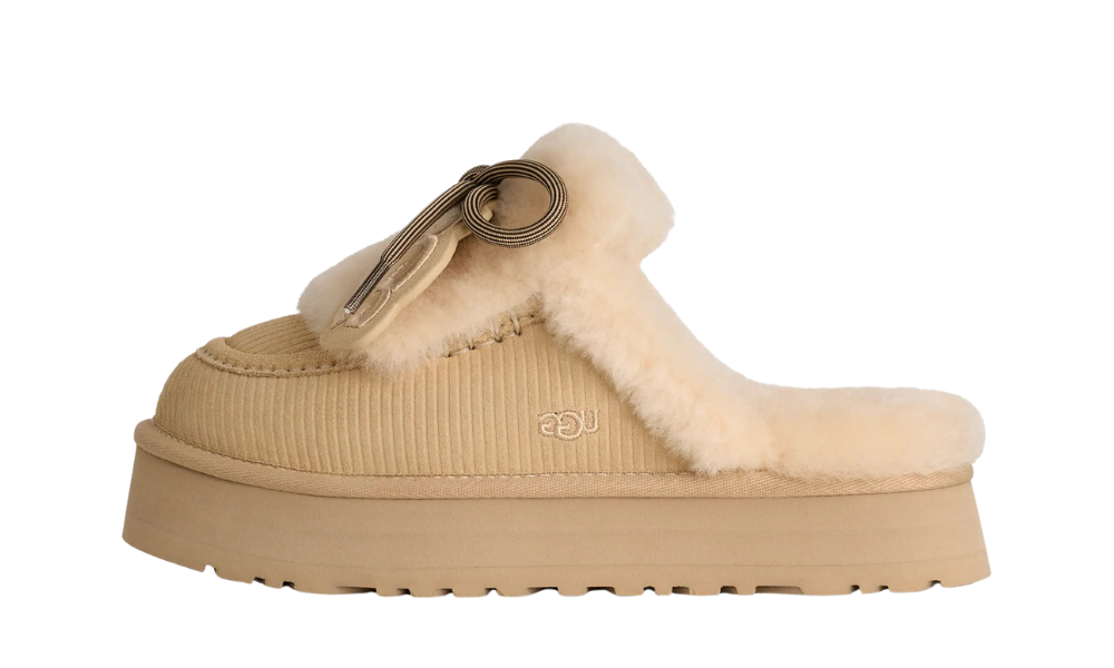 UGG Disquette Heritage Platform Mules Sand