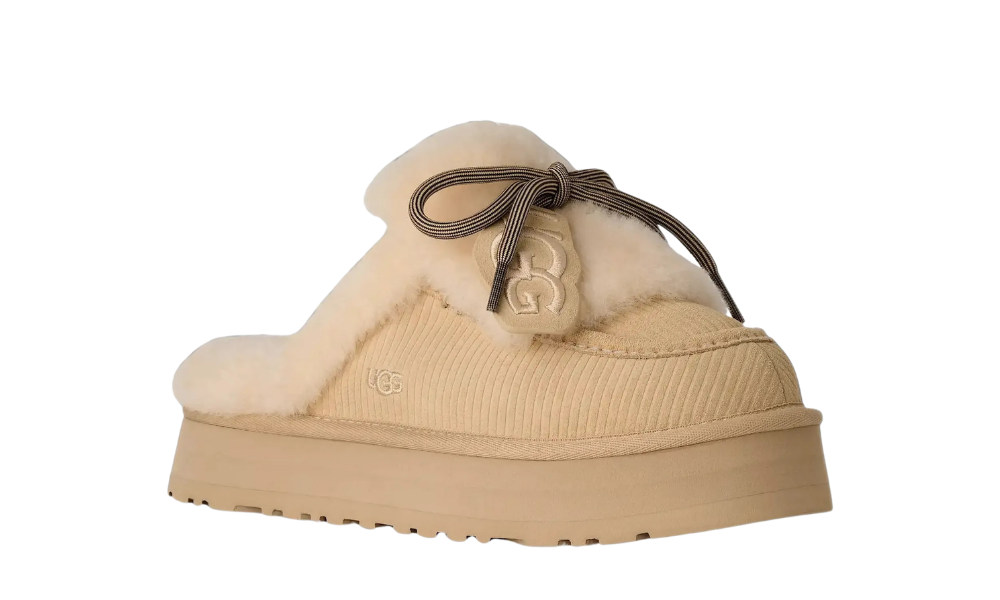 UGG Disquette Heritage Platform Mules Sand