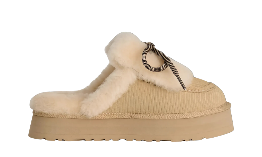 UGG Disquette Heritage Platform Mules Sand