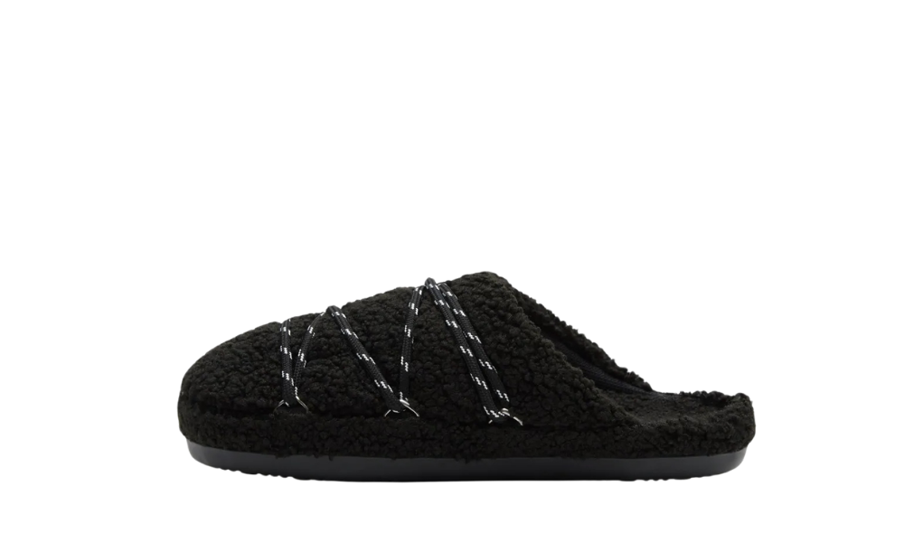 Moon Boot Teddy Slipper Black